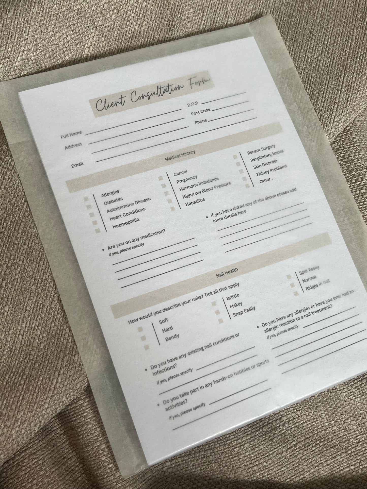 Client Record Cards (Pack of 10)